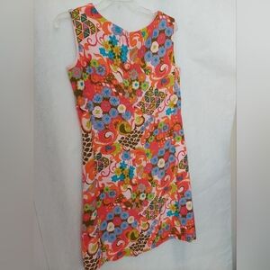 Vintage Alex Colman California 60's Mod Floral Shif Dress